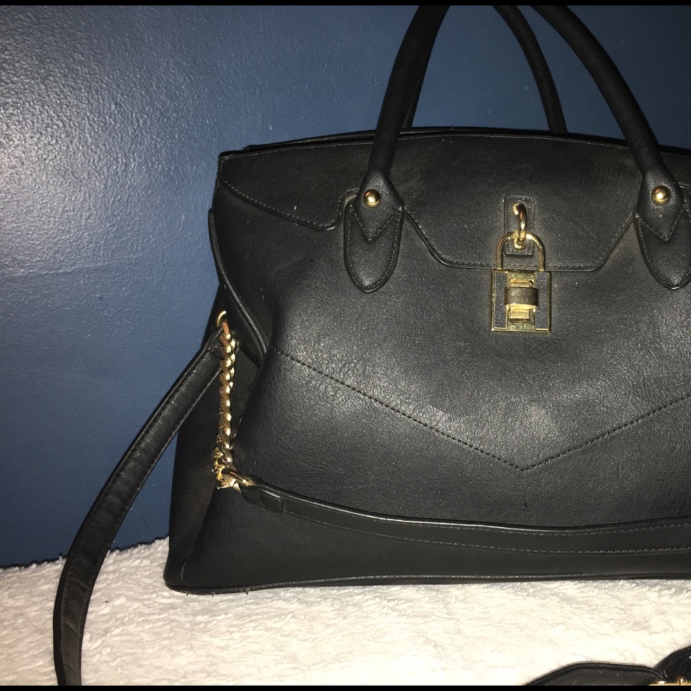 Black leather purse